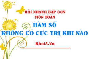 Hàm số không có cực trị khi nào, hàm bậc 3 không có cực trị khi nào? Toán lớp 12 - Hỏi nhanh đáp gọn
